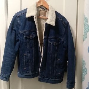 Aritzia Denim Forum fleece lined jean jacket